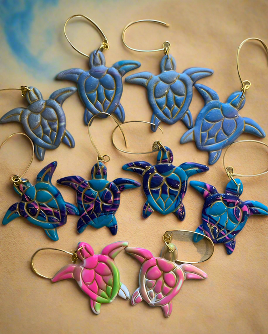 Sea turtle's polymer clay earrings