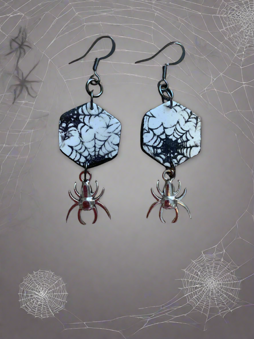 Spider web earrings