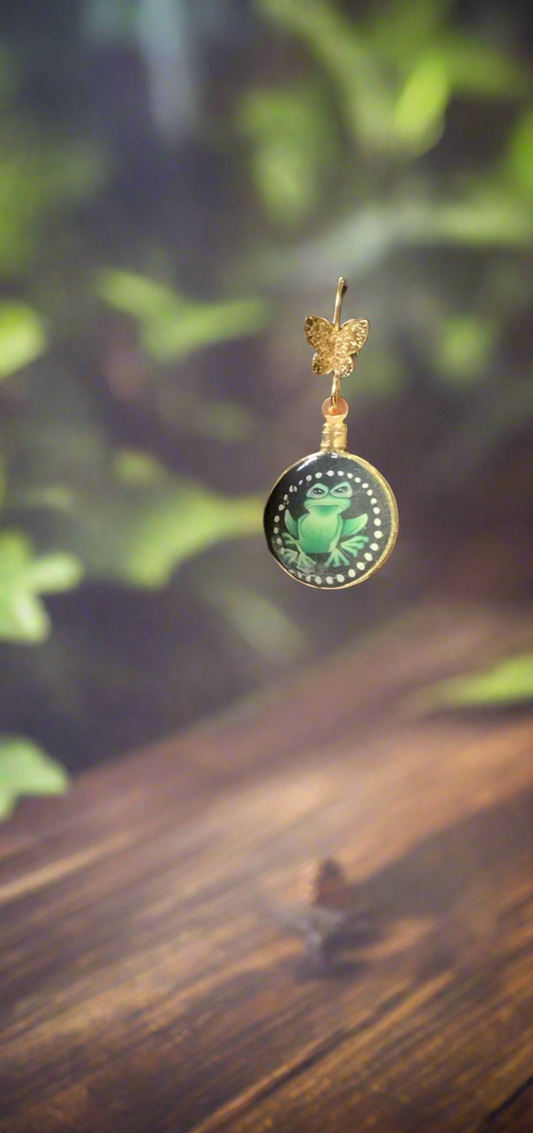 Frog earrings polymer clay