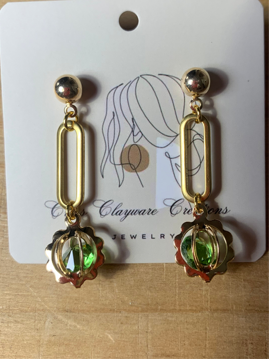 Cystal U drop earrings