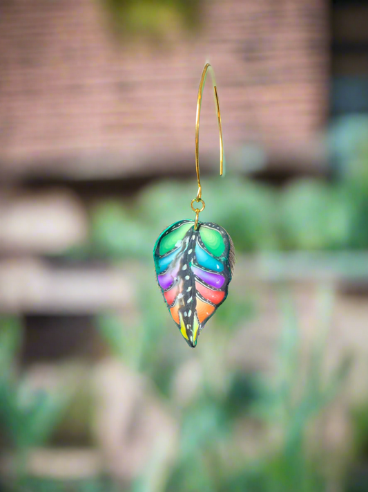 Peacock feather earrings
