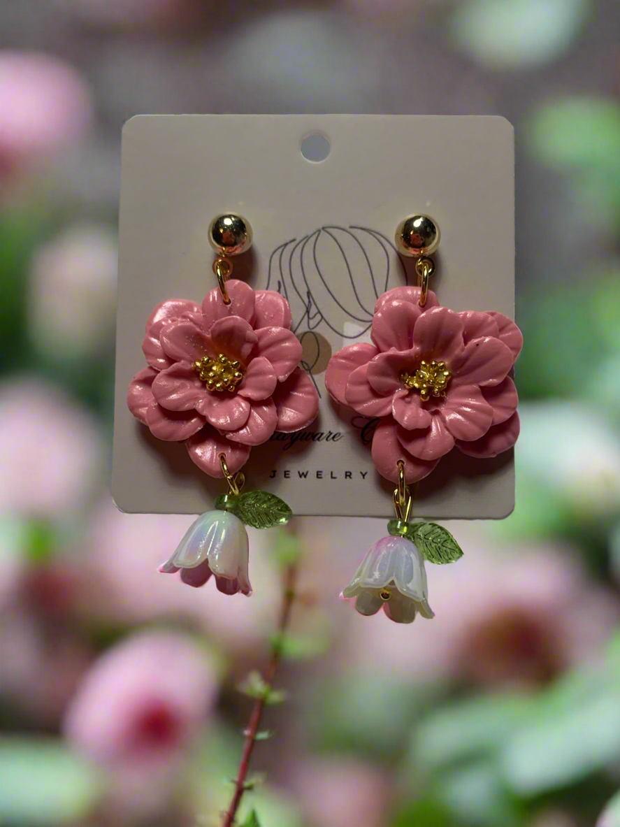 Dusty Rose flower polymer clay