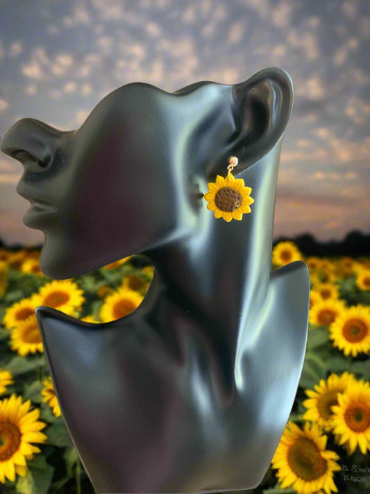 Sunflowers polymer clay earrings