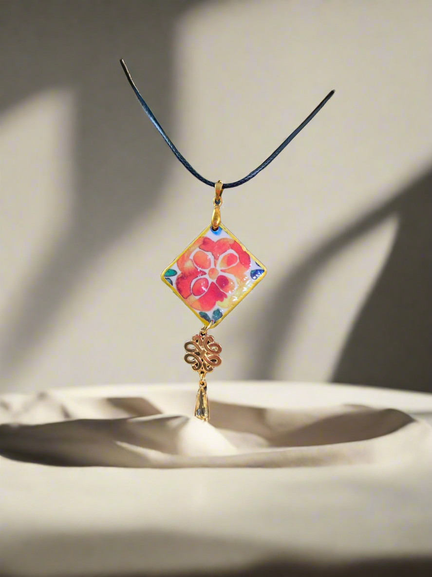 Fiesta print necklace