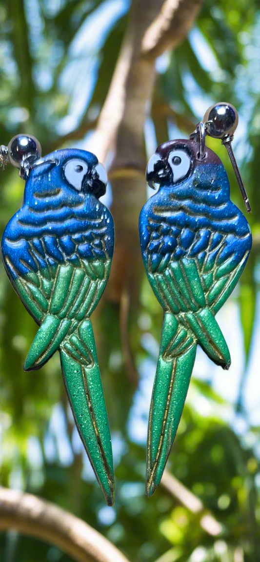 Parrots' polymer clay earrings