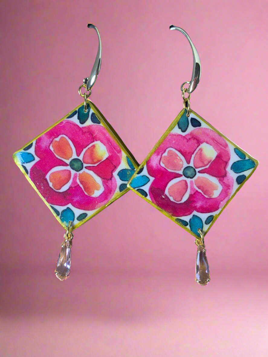Fiesta with crystal charm earrings
