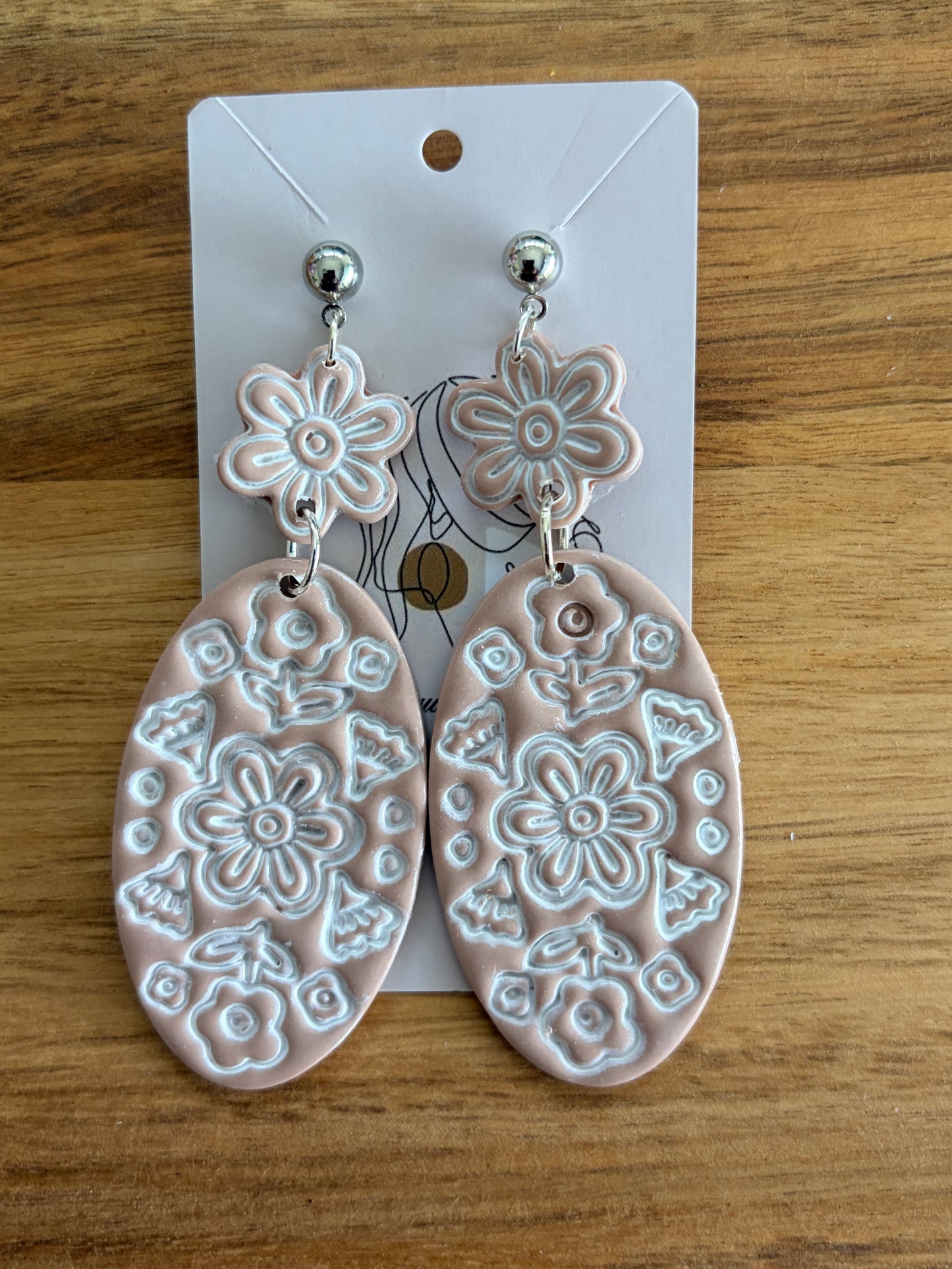 French pink love bloom earrings