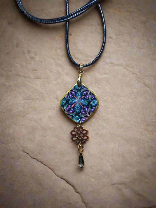 Tropical dream polymer clay necklace