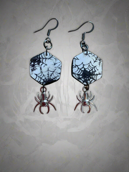 Spider web earrings