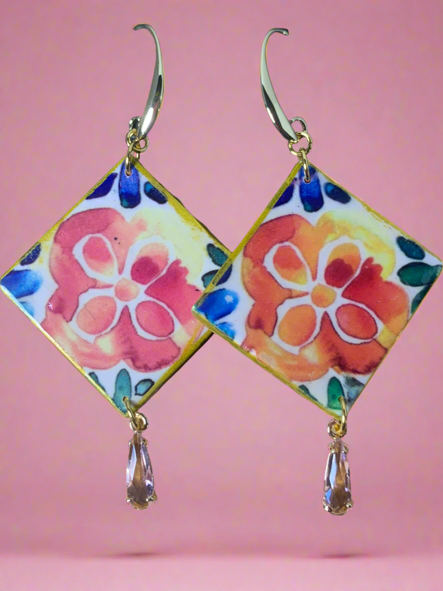 Fiesta with crystal charm earrings