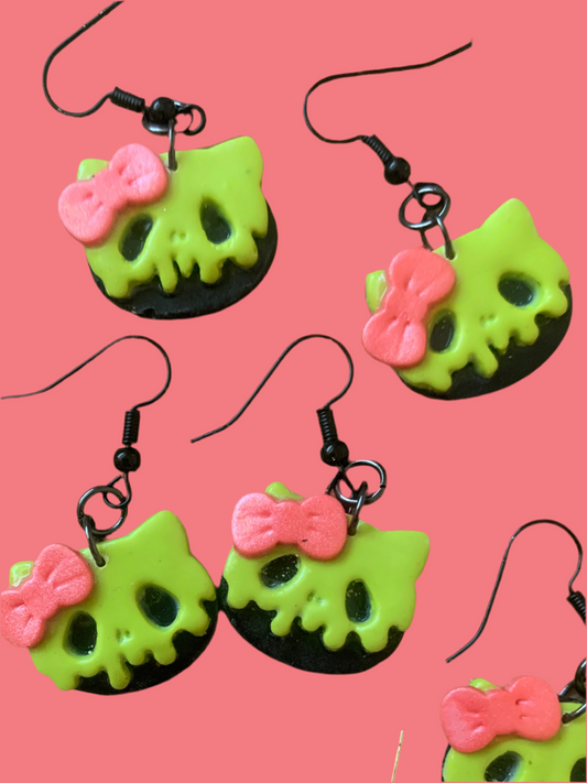 Poison cat earrings