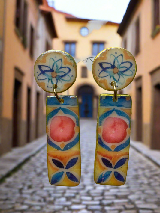 Talavera print earrings
