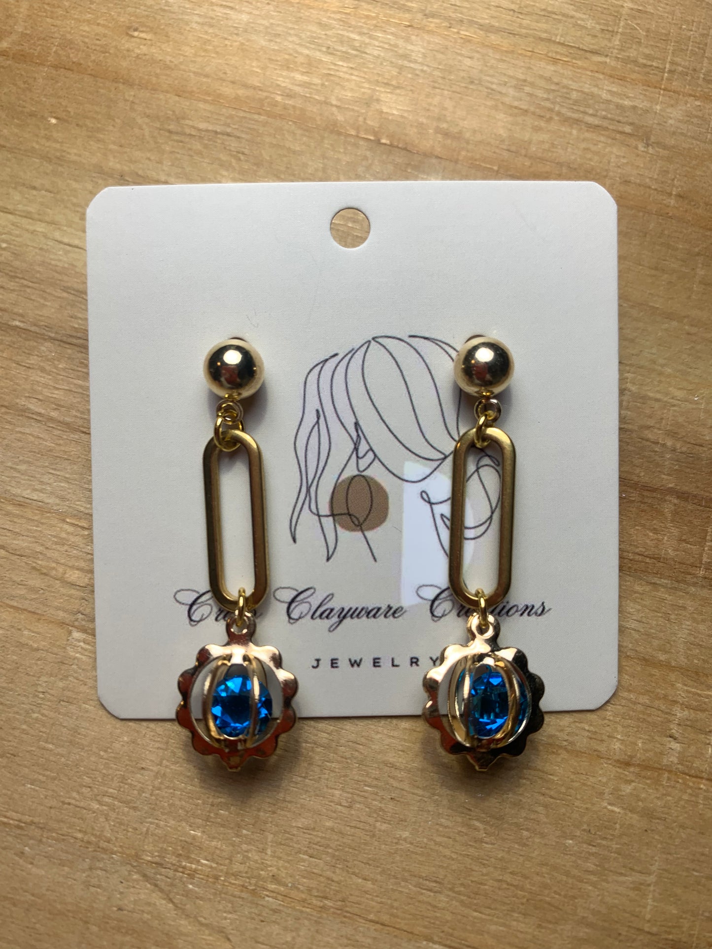 Cystal U drop earrings