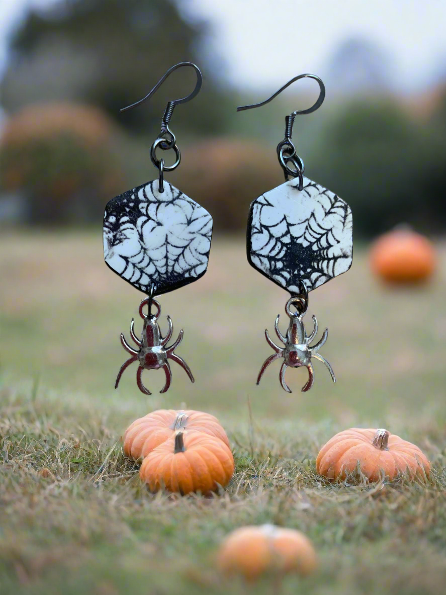Spider web earrings