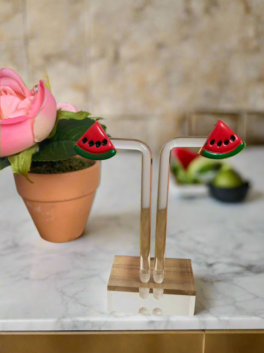 Watermelon polymer clay earrings