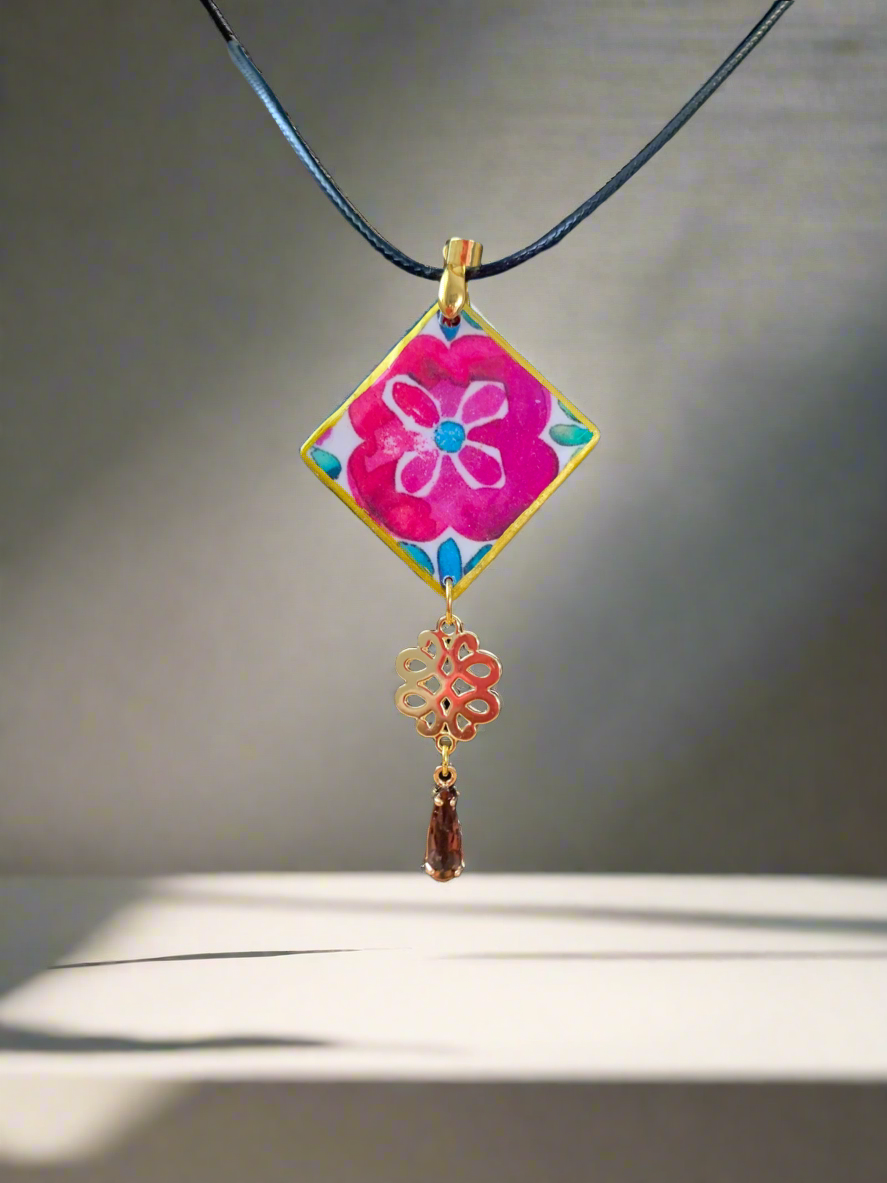 Fiesta print necklace