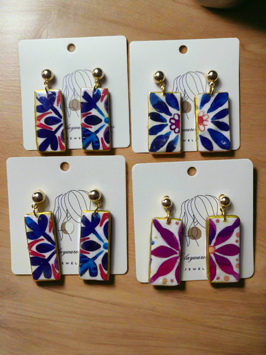 Fiesta drop with gold post earrings