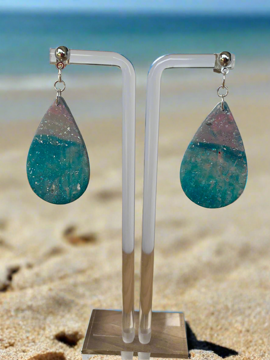 Ocean teardrop earrings