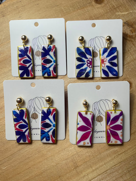 Fiesta drop with gold post earrings