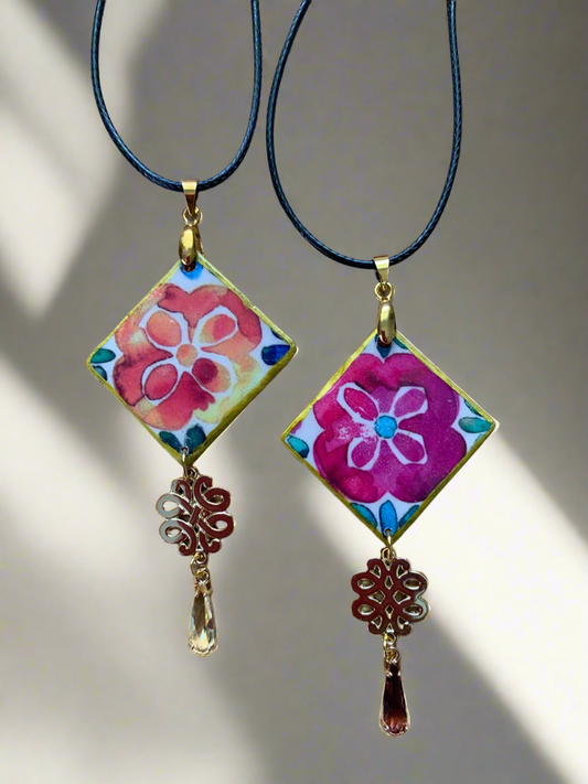 Fiesta print necklace