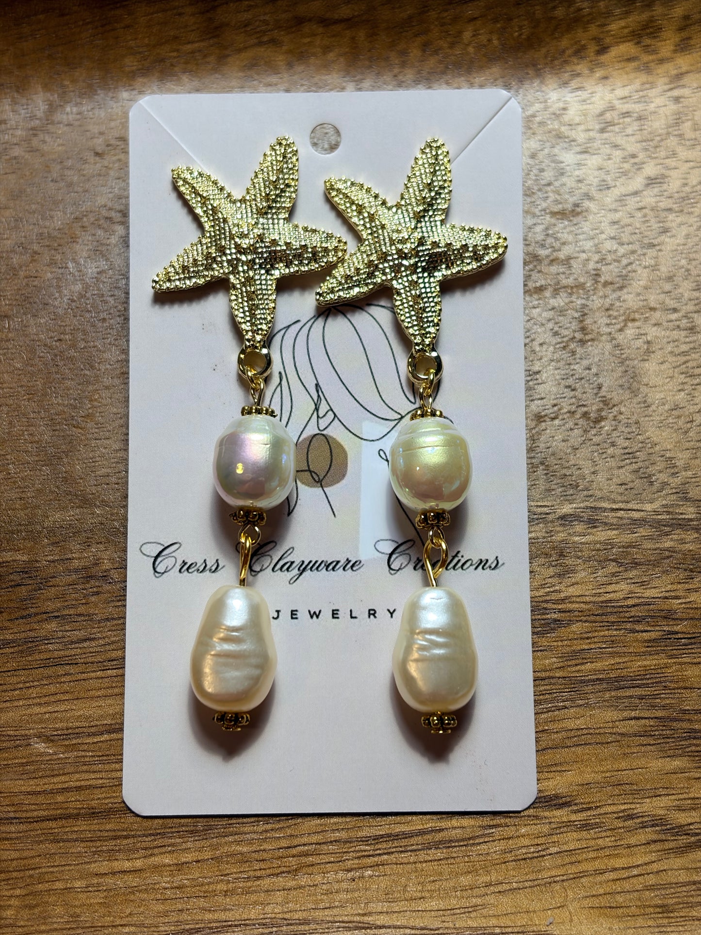 Starfish and Pearl earrings