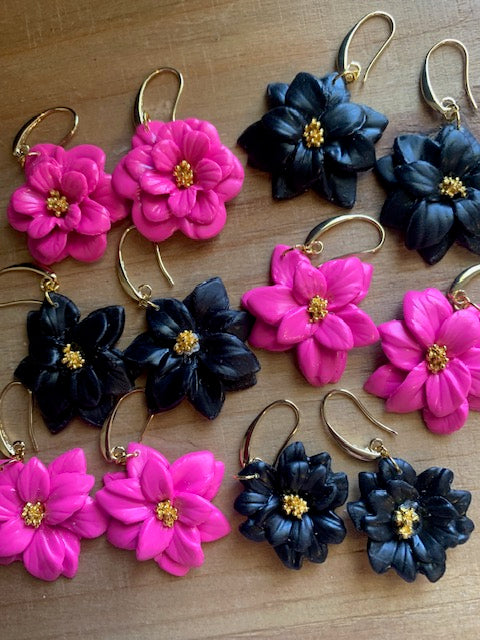 Flowers earrings polymer clay