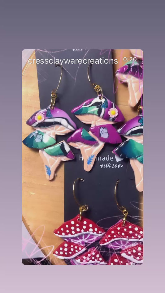 Magic Mushroom 3D earrings
