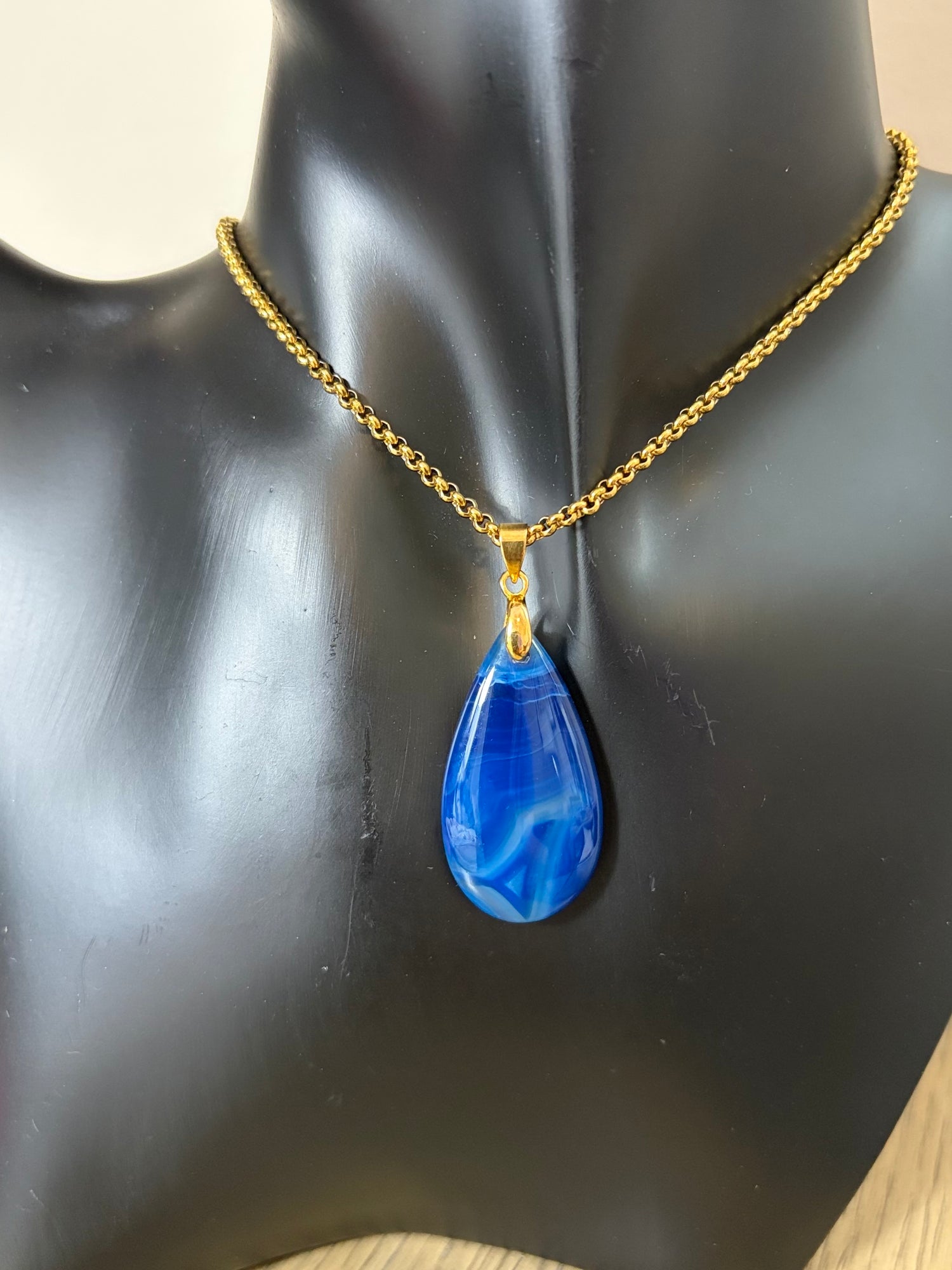 Imperial blue jasper necklace