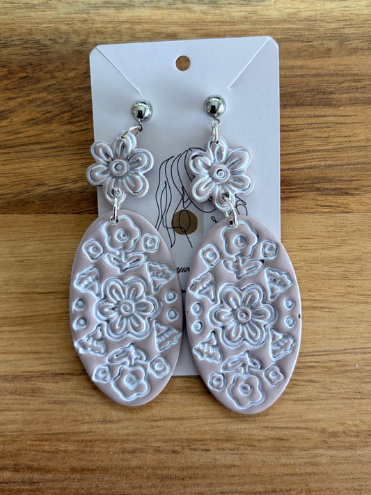 French pink love bloom earrings