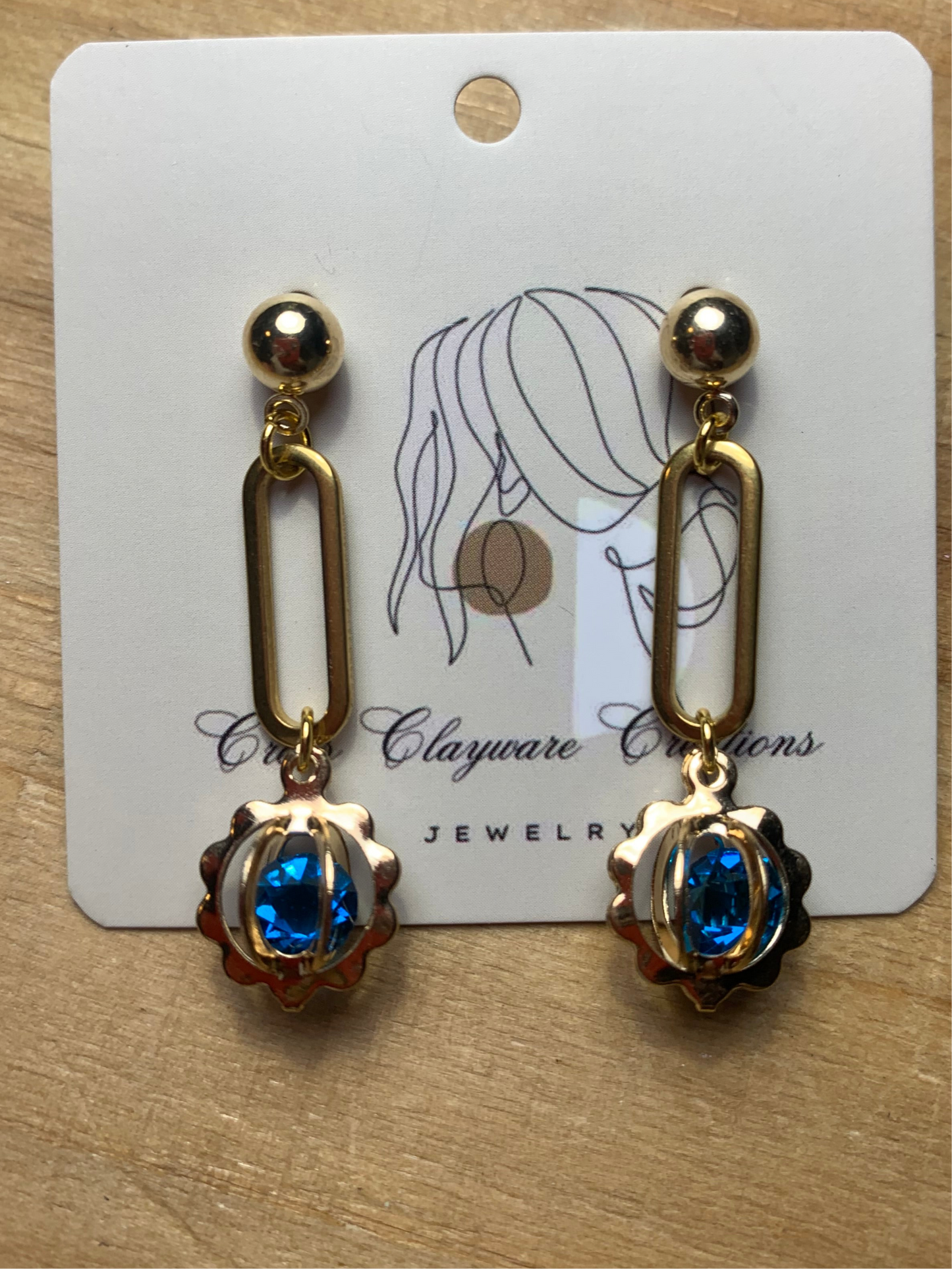 Cystal U drop earrings