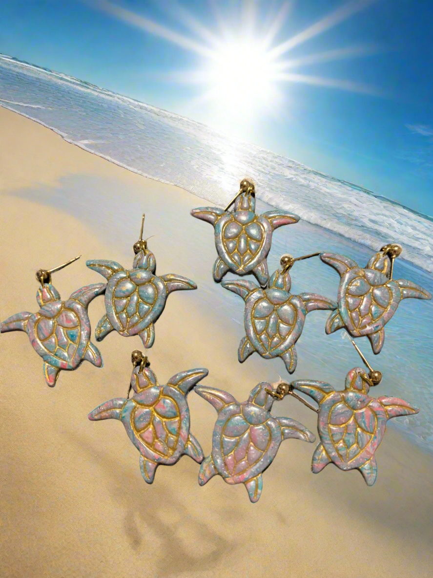 Sea turtle's polymer clay earrings