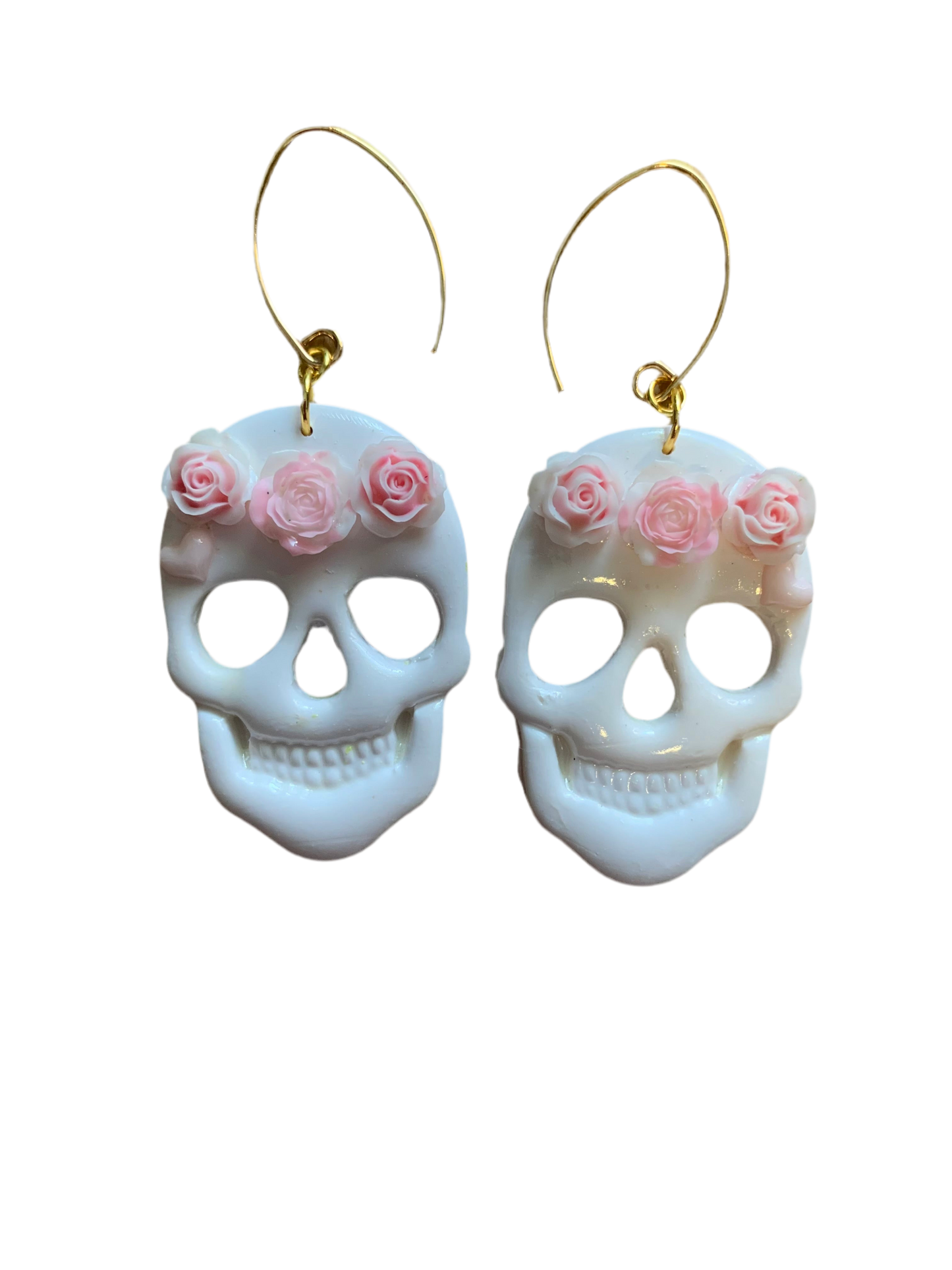 Skull-white earrings