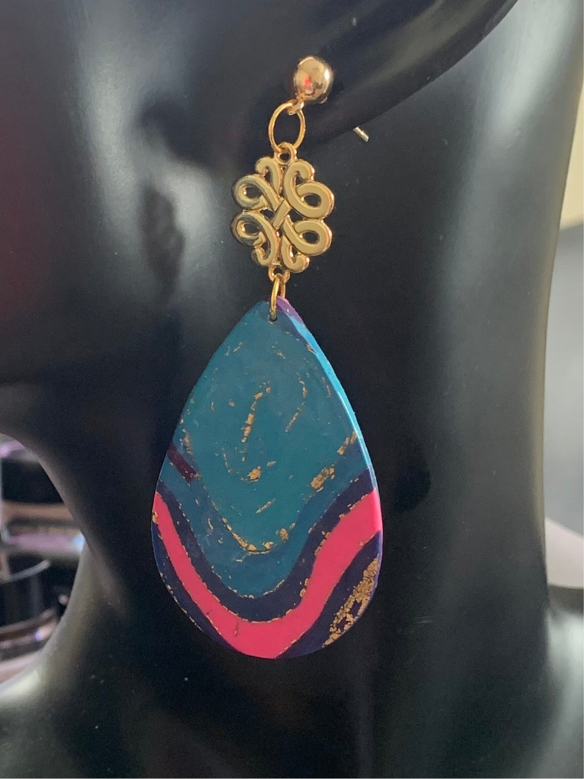 Large tear drop earrings