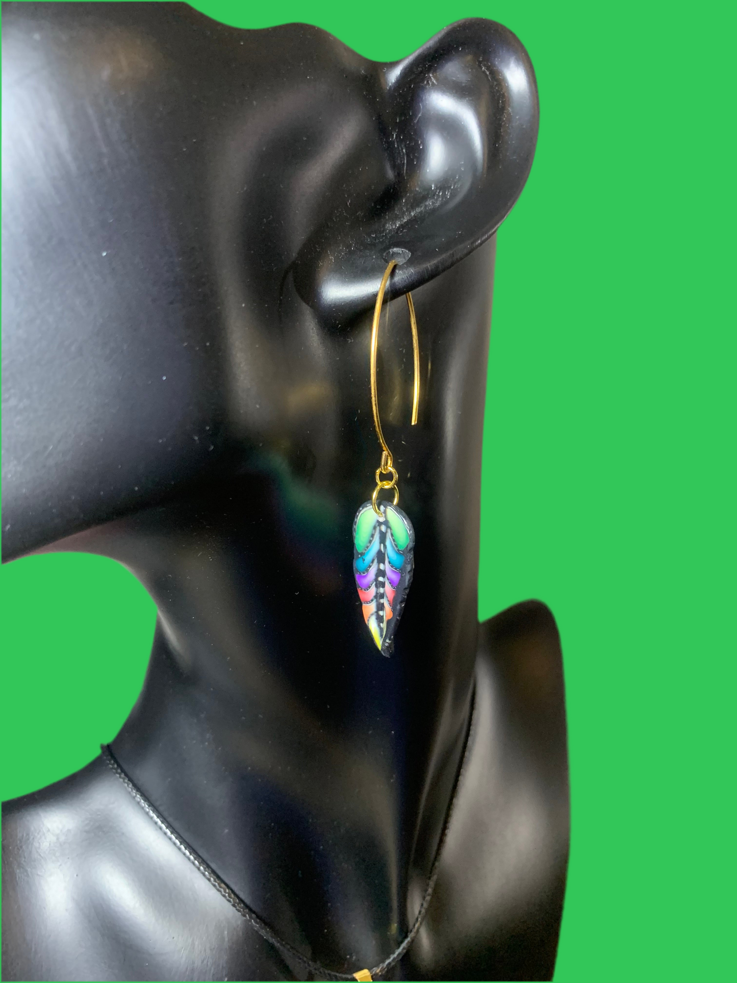 Peacock feather earrings