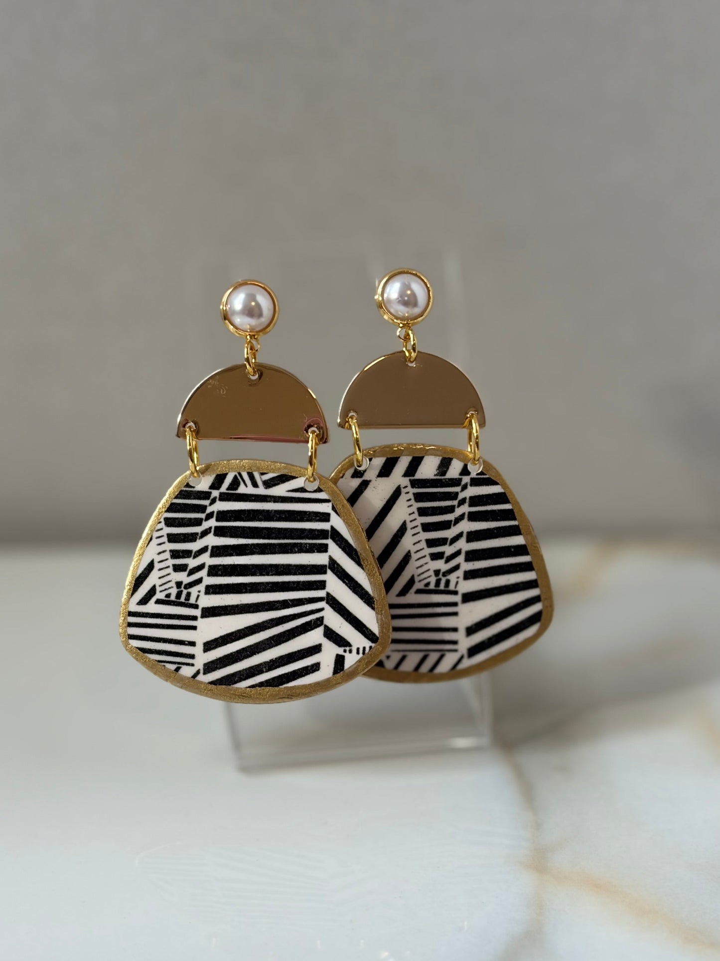 Zara Deco polymer clay earrings