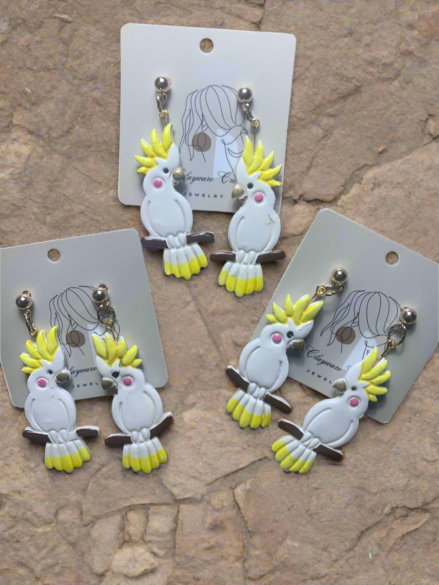 Cockatiels Polymer clay earrings