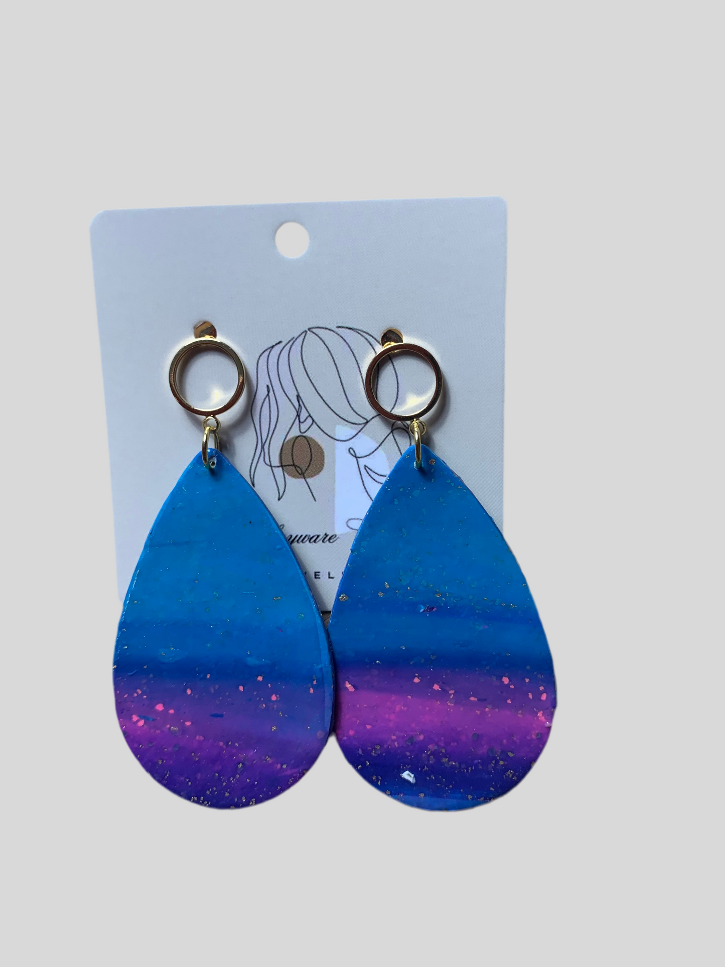 Ocean blues polymer clay earrings