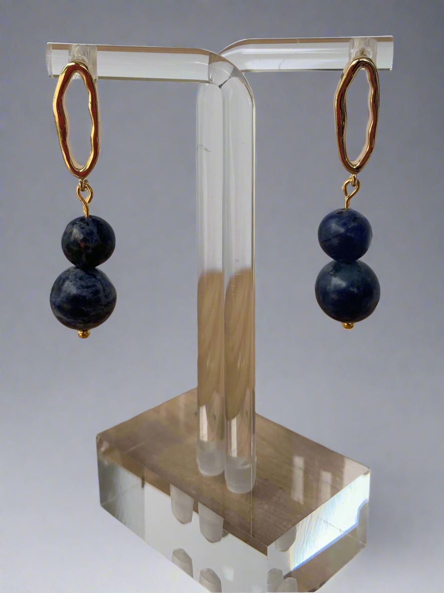 Blue Sodalite stone earrings
