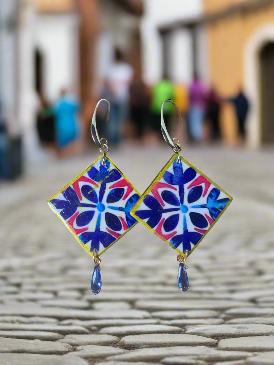 Fiesta with crystal charm earrings