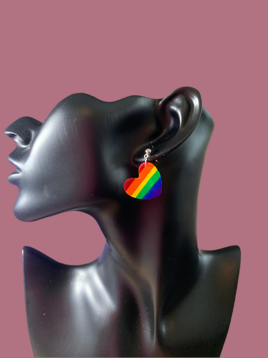 PRIDE heart earrings