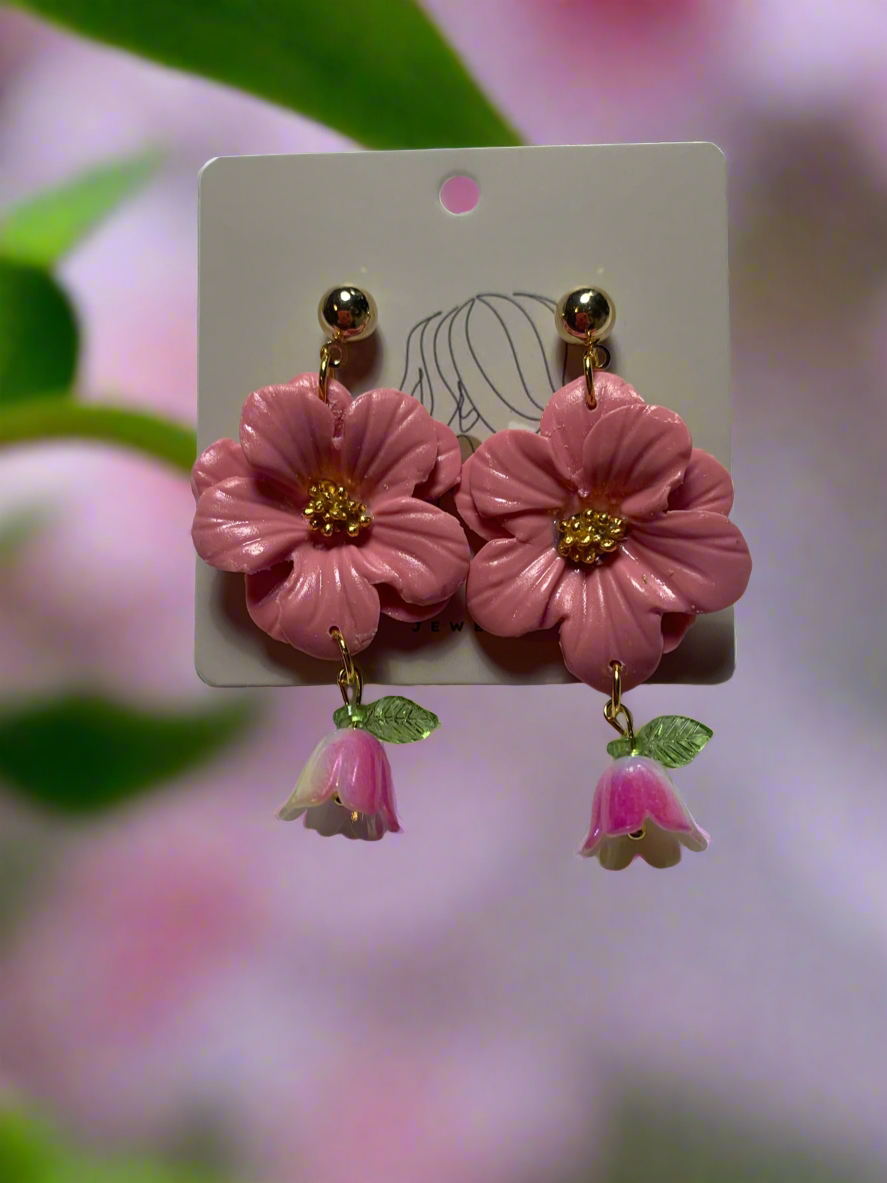 Dusty Rose flower polymer clay