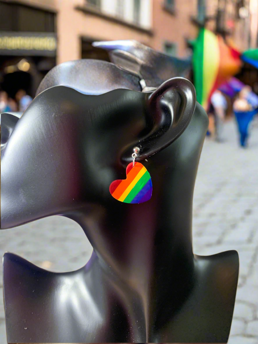 PRIDE heart earrings