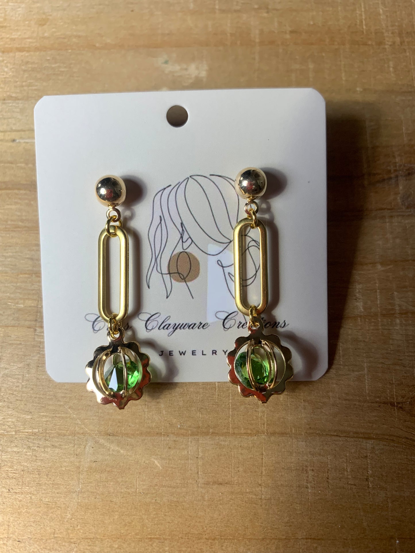 Cystal U drop earrings