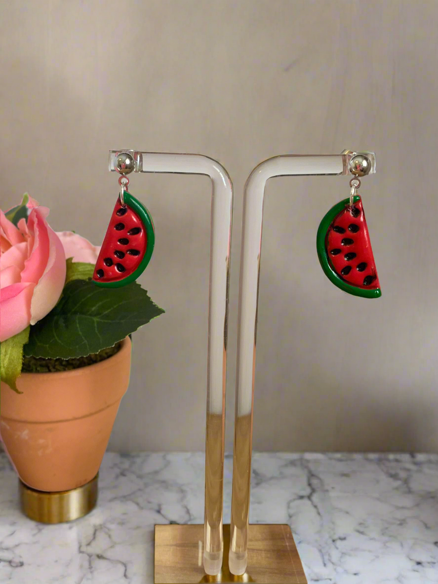 Watermelon polymer clay earrings