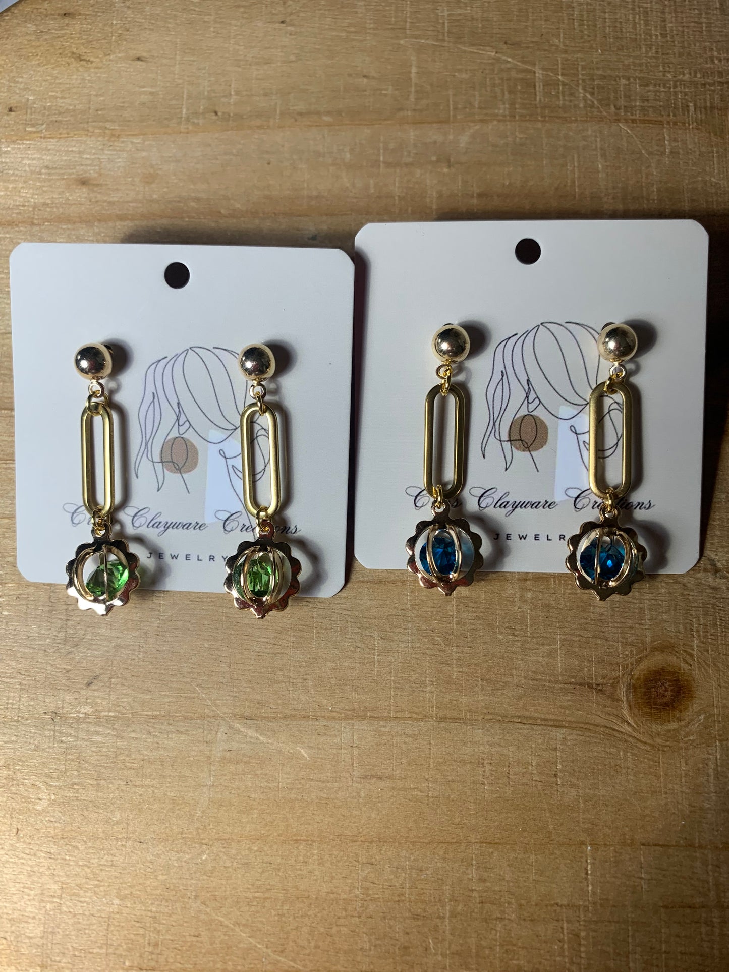 Cystal U drop earrings