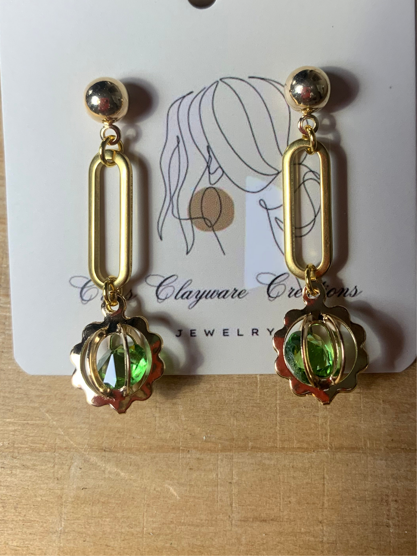 Cystal U drop earrings