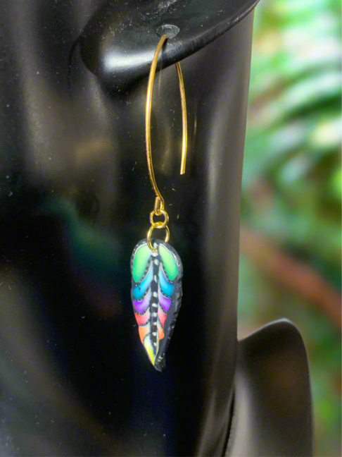 Peacock feather earrings