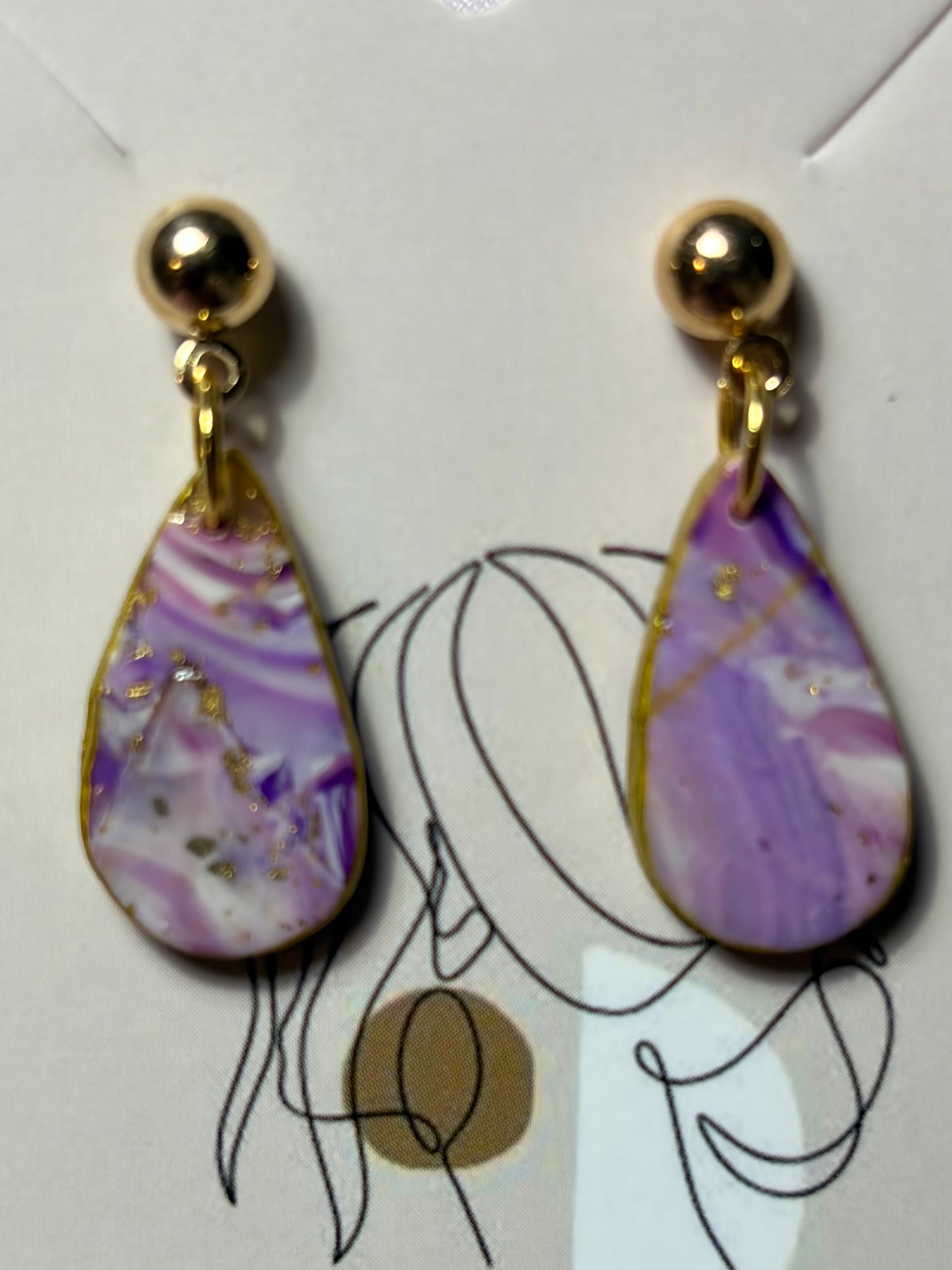 Cosmo purple tear drop earrings
