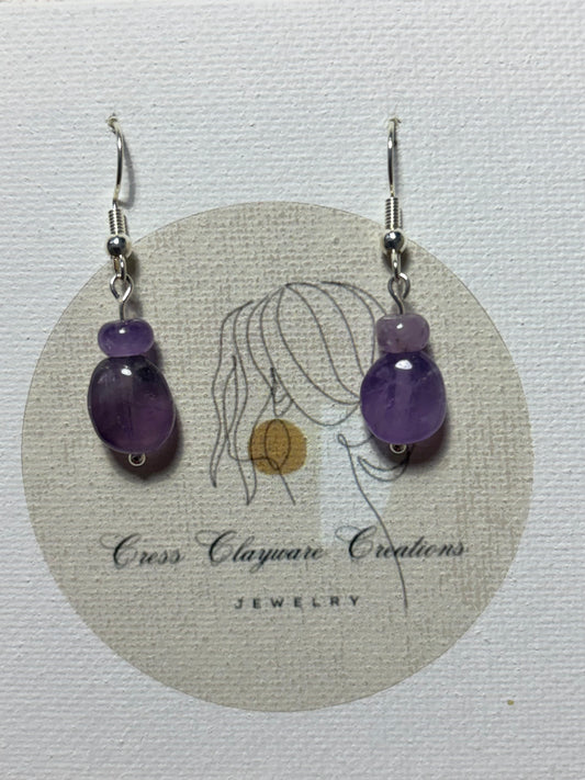 Amethyst Stone drop earrings