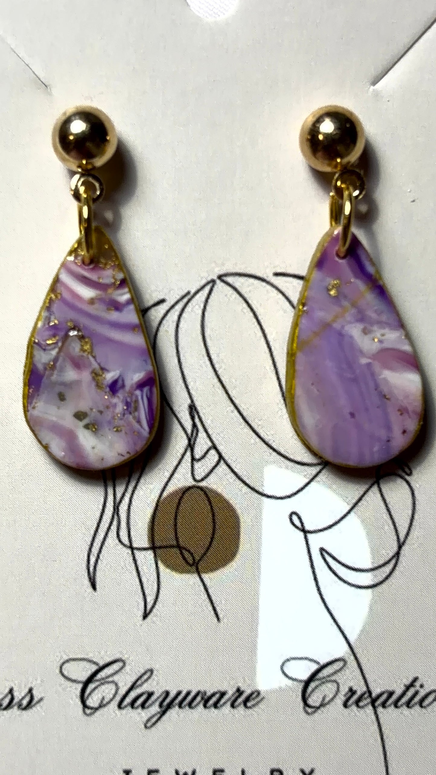 Cosmo purple tear drop earrings